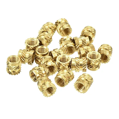 Vista 15 de uxcell Tuercas de inserción moleteadas, 80 piezas M2 x 3 mm L x 3.5 mm DI 3D Impresión de tuercas de latón Tuercas de rosca hembra Insertos de latón