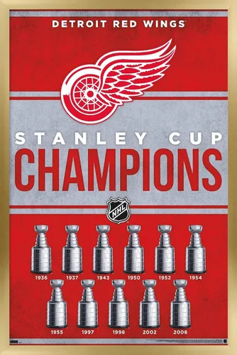 Vista 14 de Trends International NHL Detroit Red Wings - Póster de pared de Champions 23, 34 pulgadas de largo x 22.4 W, paquete de póster y montaje prémium