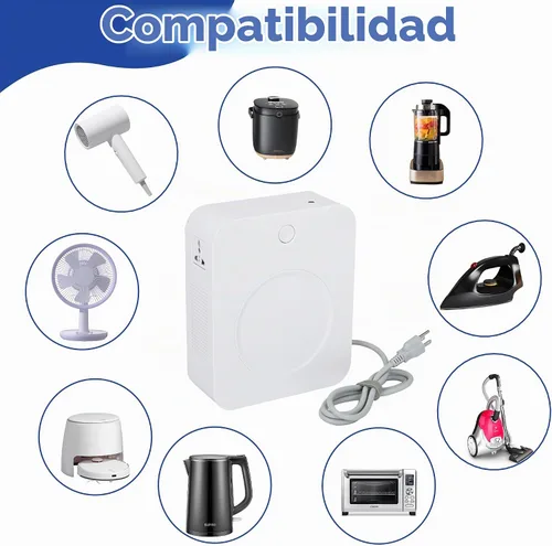 Vista 2 de Convertidor de voltaje elevador de 2000 W, 110 V a 220 V, transformador de voltaje resistente con 2 tomas de salida, funciona con electrodomésticos