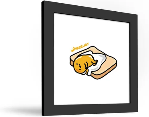 Vista 2 de Trends International Gallery Pops Gudetama - Póster de pared Whatever Wall Art, 12 x 12 pulgadas, versión enmarcada en negro Versión con marco negro