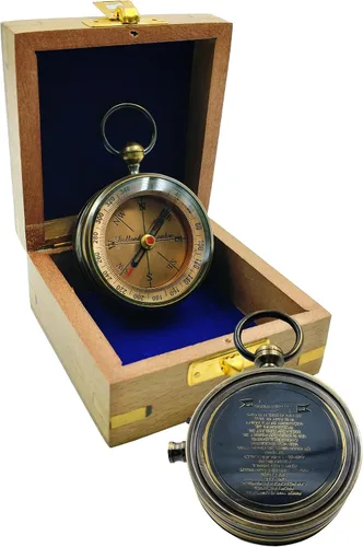 Vista 4 de Regalos de brújula grabada con poema con caja de madera, regalo inspirador para hombres, mujeres, niños y niñas, ideas de regalo para graduación