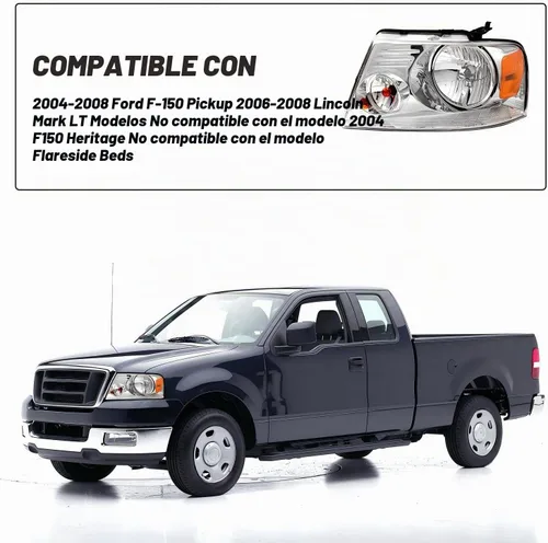 Vista 5 de SOCKIR - Conjunto de faros delanteros compatible con Ford F150 2004 a 2008