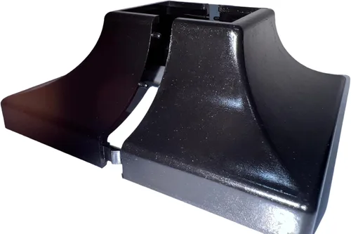 Vista 2 de JM Steel - Falda de plástico entrelazada para postes de 1.5 x 1.5 pulgadas para poste y 4.5 x 4.5 pulgadas para base. (1 paquete)