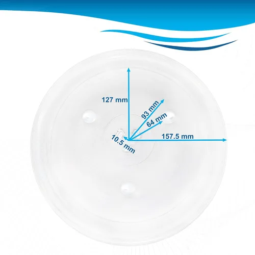 Vista 6 de HQRP Bandeja giratoria de vidrio de 12-3/8 pulgadas compatible con Emerson P34 MW1119 MW1161 MW1162 MW1337 MW1338 MWG9111 GA1000AP30P34 MWG9115
