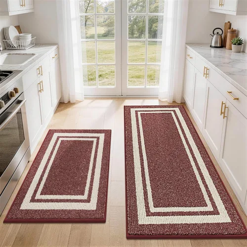 Vista 51 de COSY HOMEER Tapete de cocina antideslizantes, absorbentes para el piso, alfombra de cocina lavable, tapete de pie para fregadero, alfombra de Beige