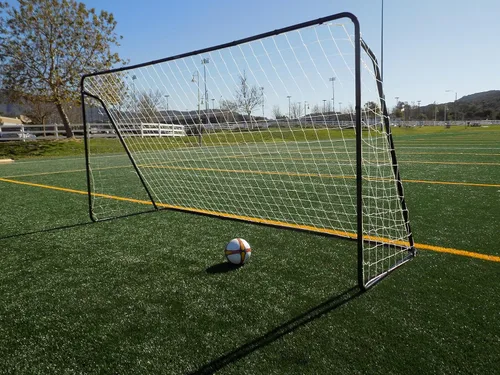 Vista 7 de Portería de fútbol de acero galvanizado recubierto de polvo de 12 x 6 pies con red. Ayuda de entrenamiento portátil AYSO de tamaño reglamentario