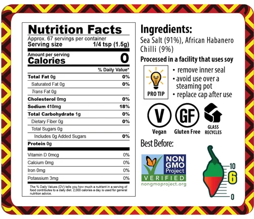 Vista 2 de African Dream Foods - Sal picante Habanero Sal de chile picante con habaneros africanos naturales, sal marina Ideal para carne, pollo, mariscos