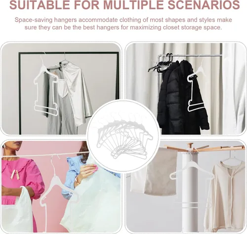 Vista 4 de iplusmile Perchas de plástico para ropa de niños, 10 piezas, color blanco