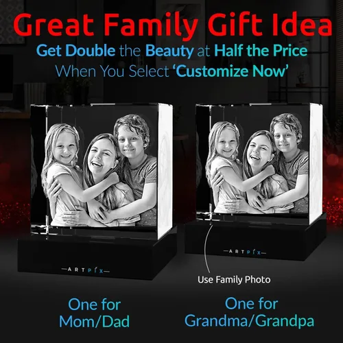 Vista 7 de ArtPix 3D Foto de Cristal, Regalos Personalizados de Navidad para Mujeres, Esposa, Ella, Él, Hombres, Esposo, Abuela, Gran Regalo Personalizado