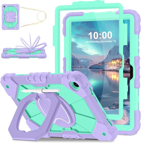 Vista 12 de WESOROL Funda para Galaxy Tab A11 Plus/A9 Plus de 11 pulgadas, a prueba de golpes para tableta Samsung A11+/A9+ con protector de pantalla con Negro