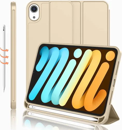 Vista 35 de iMieet Funda para iPad mini 7 2024 (A17 Pro), Funda para iPad mini 6 (8.3 pulgadas, modelo 2021), Funda para iPad mini 7ª/6ª generación con soporte