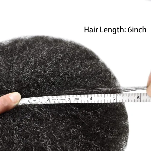 Vista 5 de Unidad rizada afro para hombres negros, afroamericano brasileño tupé para hombres, piezas de cabello para hombre, sistema de reemplazo de tupé