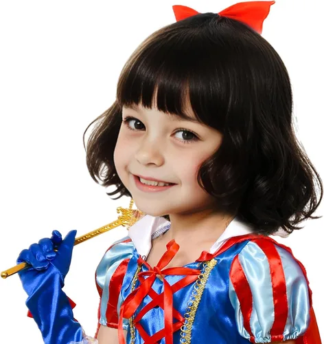Vista 5 de Latocos Disfraz de princesa para niñas, paños de vestir para niña pequeña con accesorios para peluca, cumpleaños, Halloween, cosplay