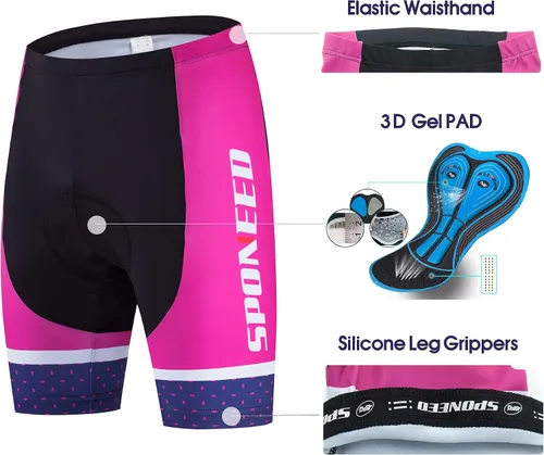 Vista 6 de sponeed Conjunto de camiseta y pantalones cortos de gel 3D de manga corta para mujer