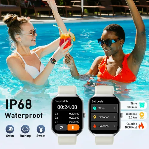 Vista 7 de Reloj inteligente (responder/hacer llamada), reloj inteligente HD de 1,96" para hombres y mujeres, reloj de fitness 2025 con más de 110 modos