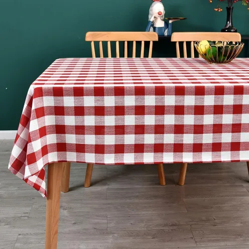 Vista 15 de Mantel de Algodón Resistente para Mesa Cuadrada Estilo Granja Vintage Mantel Lavable Cobertura de Mesa Rústica (Gris, 52''x52'')