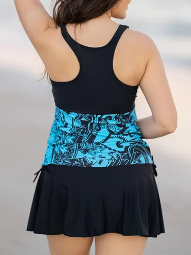 Vista 6 de Summer Mae Traje de baño tankini floral para mujer con control de abdomen dos piezas estilo vintage