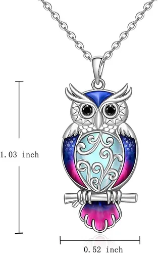 Vista 2 de Flamingo Necklace Halloween Skeleton Cat Necklace Turtle Axolotl Hummingbird Necklaces for Women 925 Sterling Silver Cute Animal Jewelry Christmas