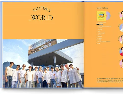 Vista 2 de Seventeen Lyrics Inside Global Edition – Producto oficial de Seventeen, 10 Seventeen canciones interpretaciones de letras completas, mercancía
