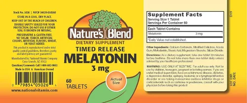 Vista 2 de Melatonina Timed Release 3 mg 60 Tabs