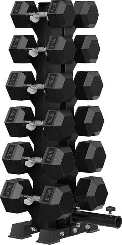 Vista 12 de HANDBODE Dumbbell Set with A-Frame Rack, Rubber Coated Dumbbells 260-600 lb