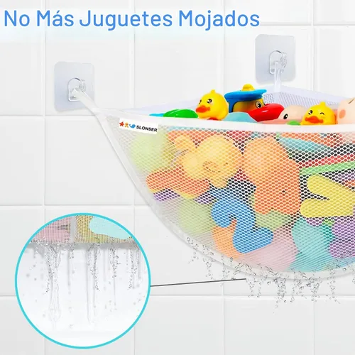 Vista 2 de Organizador de almacenamiento de juguetes de baño para bañera, soporte