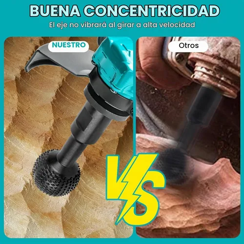Vista 7 de BLEKOO 2 rebabas rotativas de esfera con roscas de 5/8-11, herramientas de tallado de madera para amoladora angular de 4 1/2 y 5 pulgadas