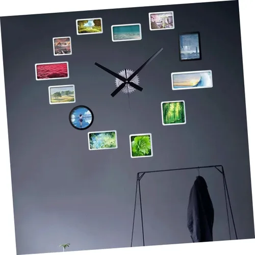 Vista 7 de Retro Industrial Gear Wall Clock Large Pointer Decorative Hanging Clock for Bedroom Kitchen Easy to Install Silver Finish Battery Not Included