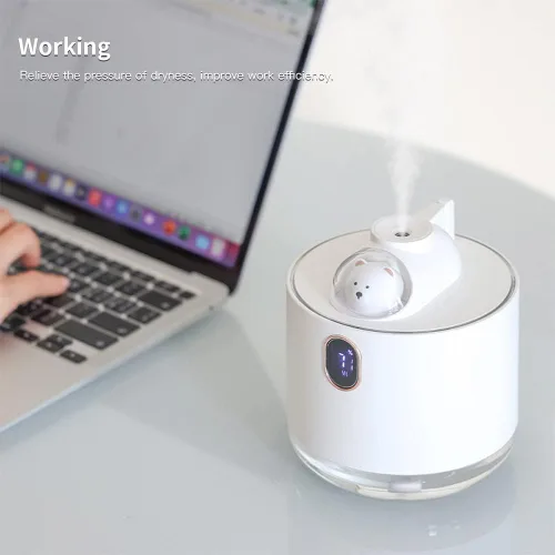 Vista 4 de GKI - Humidificadores de transbordador espacial con luz nocturna, mini humidificador de niebla fría de 16.9 fl oz, difusor de aire portátil, regalo