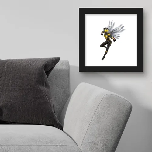 Vista 3 de Trends International Gallery Pops Marvel Ant-Man and the Wasp: Quantumania - Arte de pared de avispa, versión enmarcada en negro, 12 x 12 pulgadas