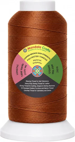 Vista 18 de Mandala Crafts Airforce Blue Tex 70 - Hilo de poliéster para tapicería 1500 Yds T70 UV Resistant Strong Thread for Leather Sewing, Marine