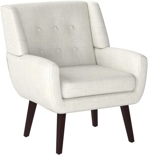 Vista 3 de HUIMO Silla de Acento para Sala de Estar, Sillón Tapizado con Botones Capitoné, Sillas de Sofá de Tela de Lino para Dormitorio, Sala de Estar, Silla