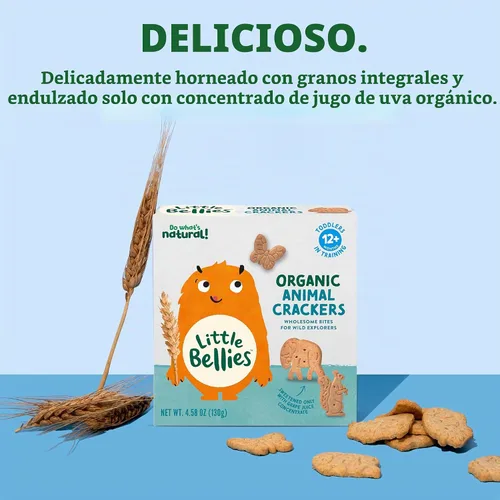 Vista 5 de Little Bellies Bocadillo orgánico de galletas de animales para niños