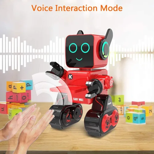 Vista 6 de Robots para niños, robot de control remoto, luz LED interactiva inteligente, habla, movimientos de baile, banco de monedas integrado, programable
