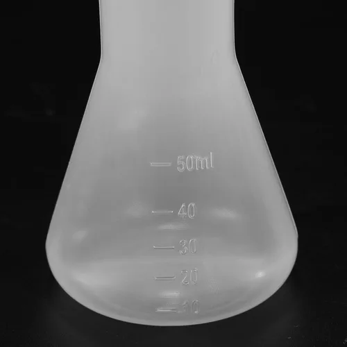 Vista 5 de PATIKIL Erlenmeyer Frasco de plástico de 1.7 fl oz, 1 paquete de frasco cónico de boca ancha para laboratorio, transparente