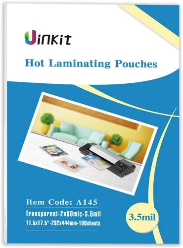 Vista 6 de Uinkit 100 hojas de papel fotográfico brillante 11x17 solo lado+100 hojas de laminación 3mil hojas 11.5x17.5inche bolsas de laminación Producto