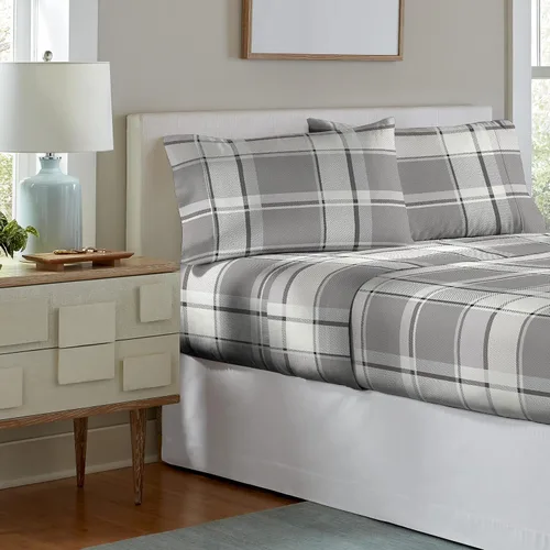 Vista 2 de Pointehaven juego de sábanas de franela de 200 GSM, cama individual, estampado estilo alpino, Algodón, gemelo
