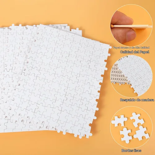 Vista 3 de Rompecabezas de 1000 piezas en blanco, rompecabezas en blanco de 19.7 x 29.5 pulgadas, rompecabezas pintables de cartón en blanco, rompecabezas