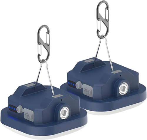 Vista 8 de Luces LED de campamento de 4 pulgadas recargables de 1500 lúmenes, 10000 mAh, hasta 120 horas de funcionamiento, 4 modos de luz, IP54 resistente al