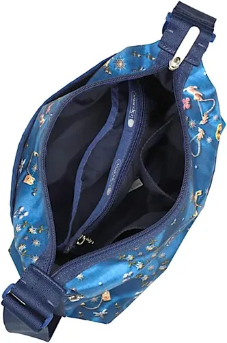 Vista 4 de LeSportsac Carousel Chords Bolso cruzado pequeño estilo hobo estilo 3709/color E480, diseño juguetón caprichoso - Adorable carrusel de caballos