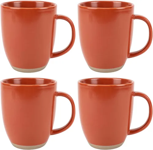 Vista 10 de Elanze Designs Paquete de 2 tazas de café de cerámica de 13 onzas con fondo de arcilla cruda, color verde menta Verde (Mint Green)