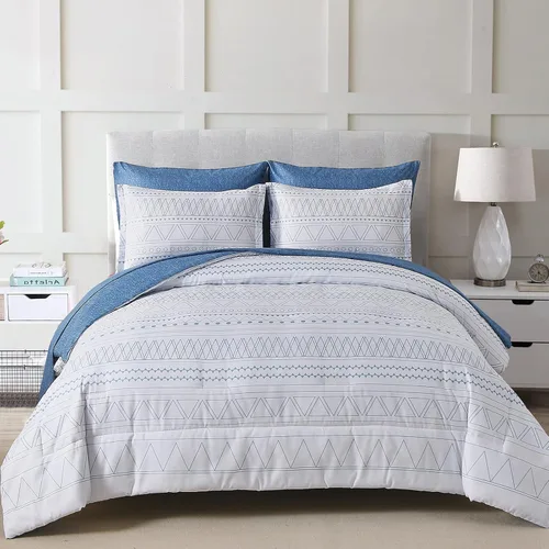 Vista 11 de WONGS BEDDING Juego de edredón Queen, rayas geométricas de oro negro Negro dorado