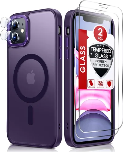 Vista 82 de LeYi Funda para iPhone 11 para MagSafe con soporte magnético, color negro