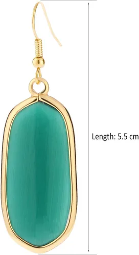 Vista 6 de BaubleStar Aretes colgantes de piedra curativa de cristal natural para mujeres y niñas
