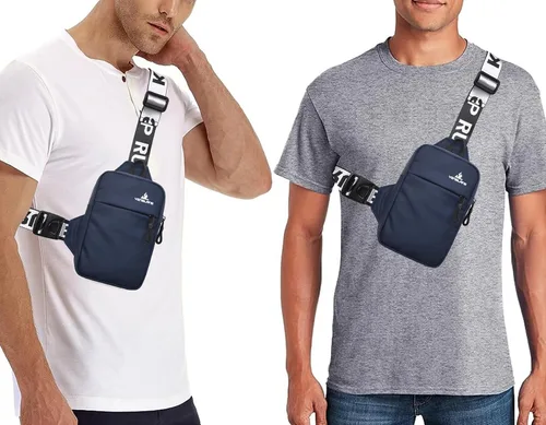Vista 2 de Mini bolso bandolera para mujeres y hombres, bolsa cruzada pequeña, mochila de hombro, riñoneras, bolsa de pecho casual para teléfono para viajes