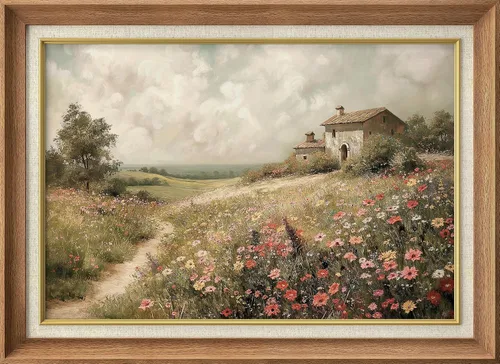Vista 72 de MUDECOR Claude Monet - Arte artístico enmarcado prémium para pared, camino a través del maíz en Pourville, ilustraciones históricas culturales