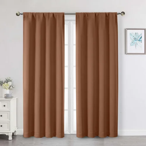 Vista 40 de Cortinas opacas para dormitorio, sala de estar, juego de 2 paneles de 54 pulgadas de largo, cortinas de oscurecimiento de habitación con aislamiento