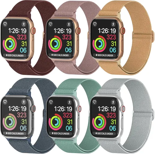 Vista 17 de Correas de nailon para Apple Watch unisex – iWatch 1/2/3/4/5/6/7/8/9/SE/Ultra 2 correas para 1.496 in/1.575 in/1.614 in/1.654 in/1.732 in/1.772