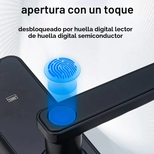 Vista 8 de Tuya Smart Lock - Cerradura de puerta con huella digital y teclado con asa, cerrojo electrónico, compatible con la aplicación Tuya