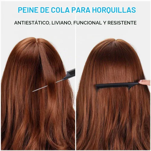 Vista 5 de Topsy Tail - Juego de herramientas para el cabello de IKOCO - 400 bandas para el cabello, 2 herramientas de peinado de bucle, peine de cola de rata